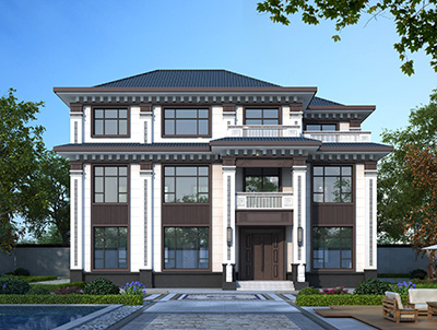 农村三层自建房设计方案大全BZ3744-新中式风格